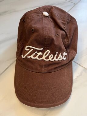 Titleist Brown Cap with White Script Logo
